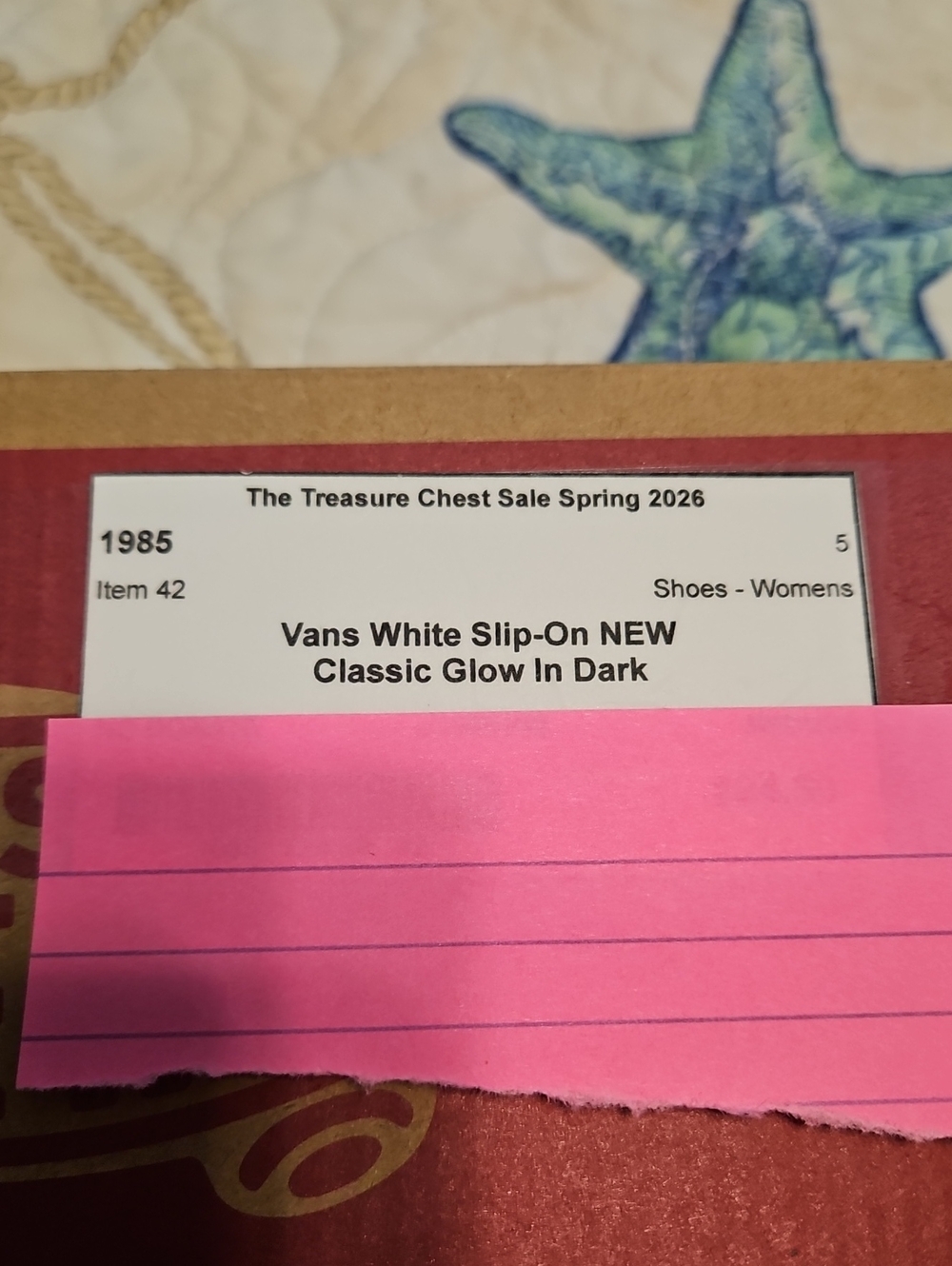 Label on Shoe Box